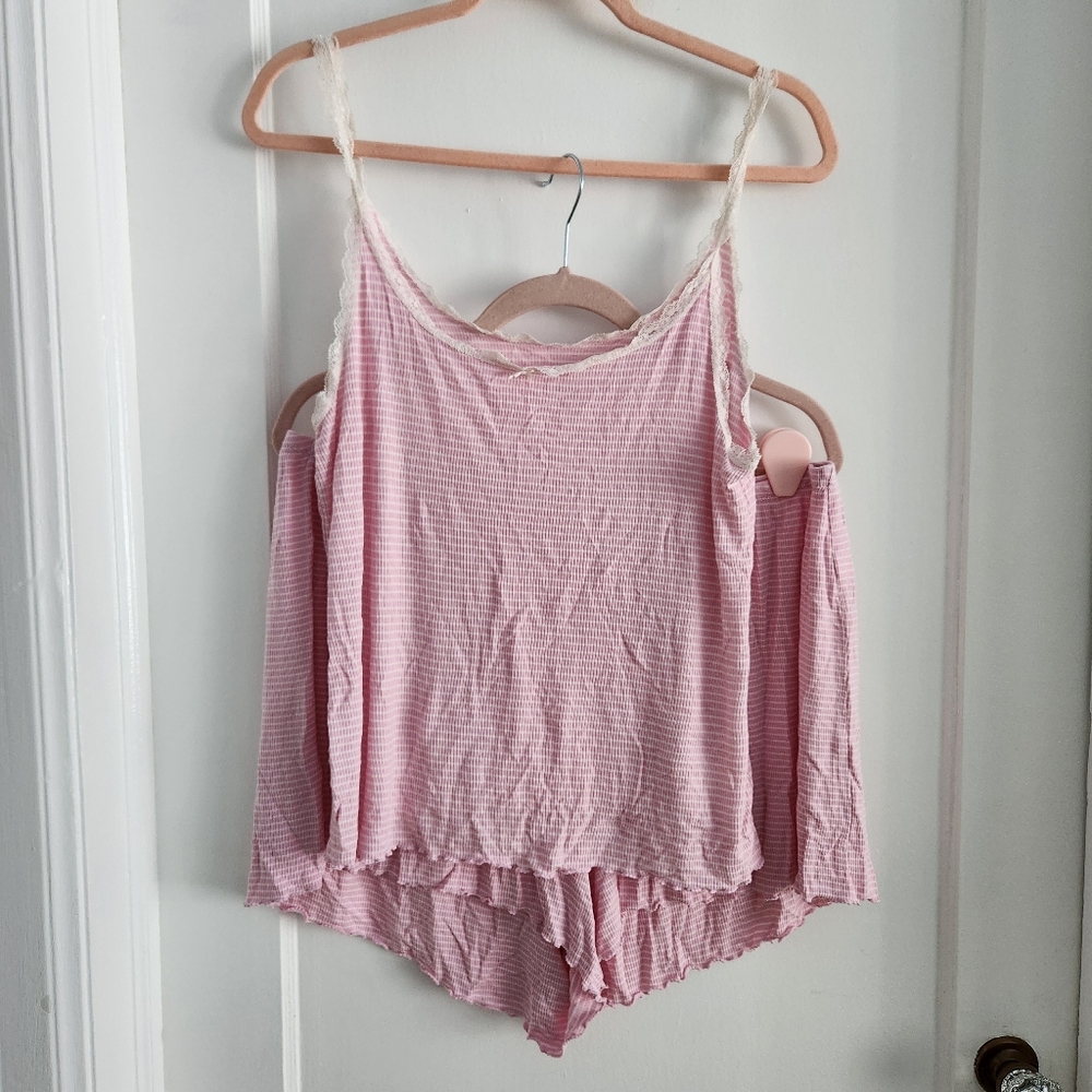 Soft Jersey Pink Striped Sleep Set From Aerie